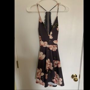 Windsor Gray Floral Skater Dress
